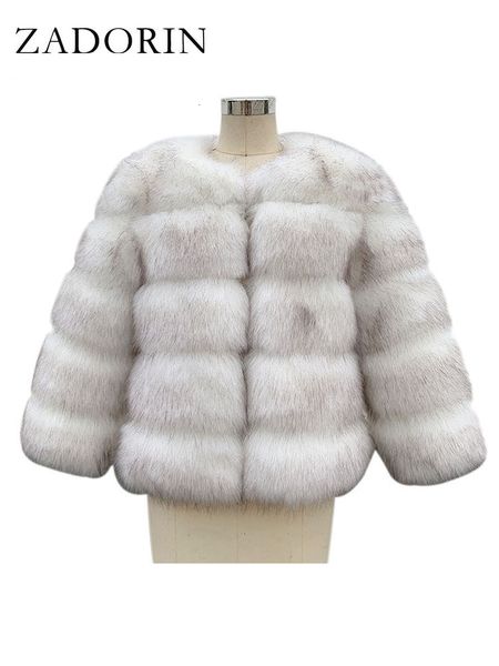 women's leather faux zadorin fur coat luxury fluffy warm 34 sleeve jacket for winter short mink outerwear 230105, Black
women's leather faux zadorin fur coat luxury fluffy warm 34 sleeve jacket for winter short mink outerwear 230105, Black