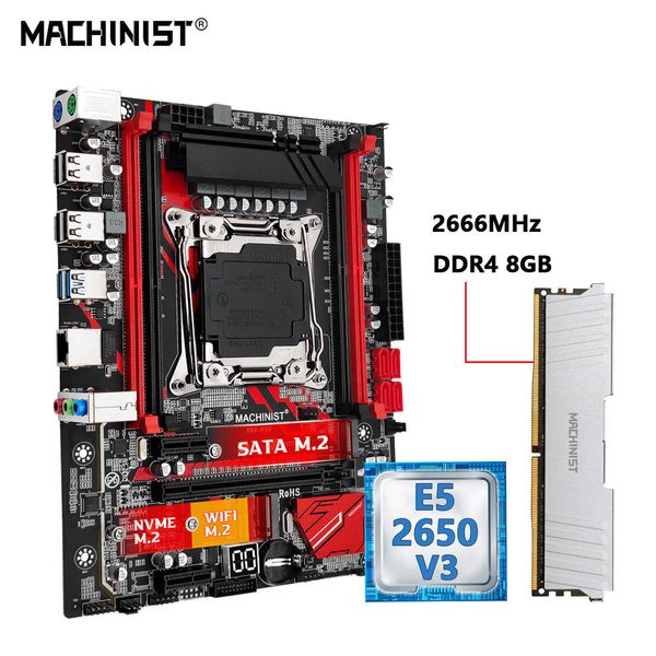 Image of Machinist E5 RS9 Motherboard Combo Set Kit With Xeon E5 2650 V3 LGA 2011-3 CPU Processor and DDR4 2666MHz 8GB RAM Memory