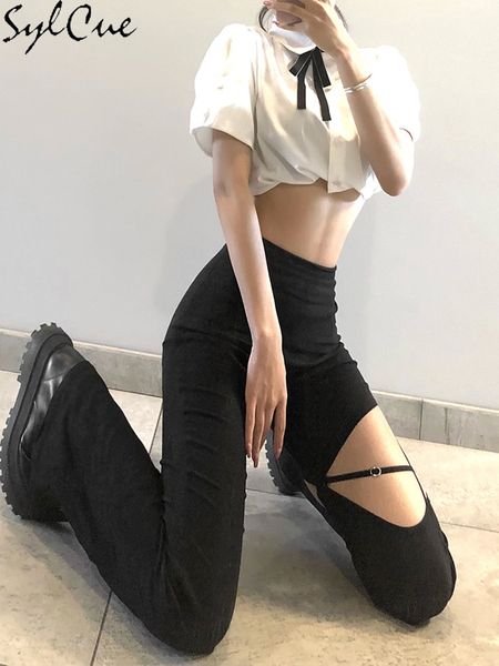 women's pants s sylcue summer high street style small high waisted flared trousers thighs personality eith hollow and show legs long 23, Black;white
women's pants s sylcue summer high street style small high waisted flared trousers thighs personality eith hollow and show legs long 23, Black;white