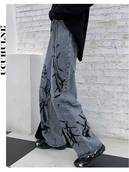 men's jeans ucuhulnl summer fashion ins street hip hop printing wash loose casual denim wide leg pants woman 230104, Blue
men's jeans ucuhulnl summer fashion ins street hip hop printing wash loose casual denim wide leg pants woman 230104, Blue