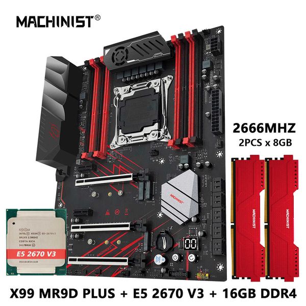 Image of MACHINIST X99 MR9D PLUS X99 Motherboard combo Set Kit With Intel Xeon E5 2670 V3 CPU and DDR4 16GB 2666MHz RAM USB 3.0 ATX