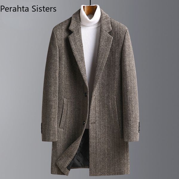 men's wool blends brand winter coats fashion overcoat male smart casual thick windbreaker coat long jackets for man 230105, Black
men's wool blends brand winter coats fashion overcoat male smart casual thick windbreaker coat long jackets for man 230105, Black