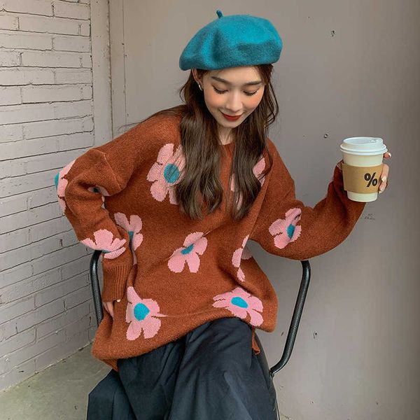 women's sweaters men's plus size 3xl vintage flower women pullover winter korean oversized sweater knitwear casual loose jumper pu, White;black
women's sweaters men's plus size 3xl vintage flower women pullover winter korean oversized sweater knitwear casual loose jumper pu, White;black