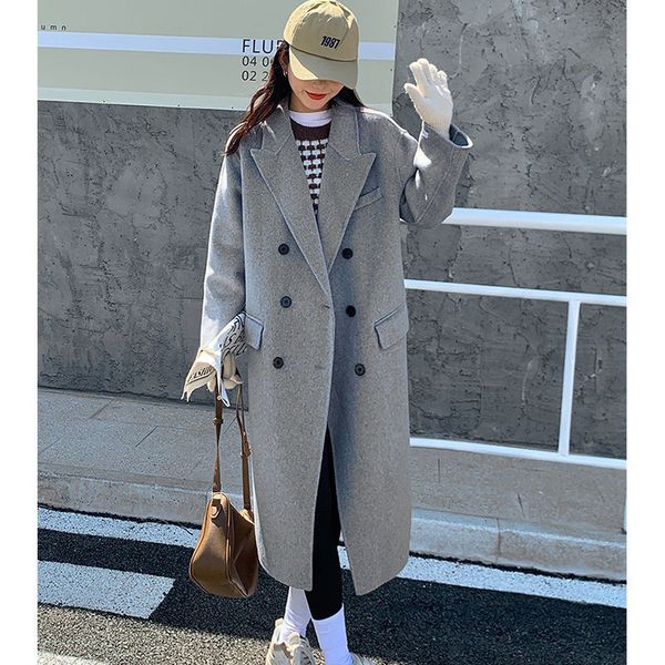 women's wool blends autumn and winter women's medium long thick wool en coat hepburn trend gray fashionable 230105, Black
women's wool blends autumn and winter women's medium long thick wool en coat hepburn trend gray fashionable 230105, Black