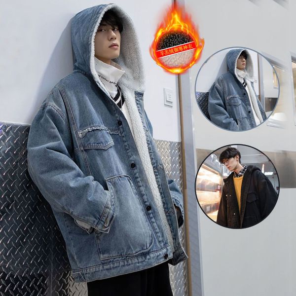men's jackets winter fleece hooded jean blue cowboy outerwear thick warm denim coats big pockets jacket plus size 4xls 230105, Black;brown
men's jackets winter fleece hooded jean blue cowboy outerwear thick warm denim coats big pockets jacket plus size 4xls 230105, Black;brown