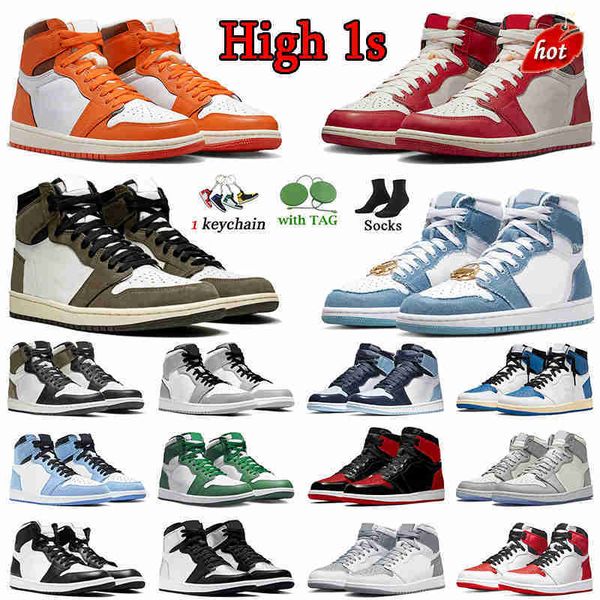 2023 high og denim starfish 1s basketball shoes lost and found jumpman 1 trainers patent bred cactus jack dark mocha white yellow toe taxi, Black
2023 high og denim starfish 1s basketball shoes lost and found jumpman 1 trainers patent bred cactus jack dark mocha white yellow toe taxi, Black