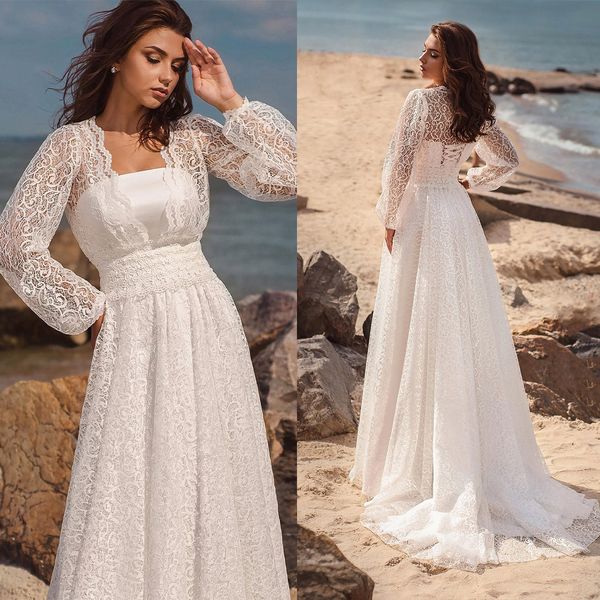 unique a-line wedding dresses satin strapless connected lace coat long sleeves high waist court gown dress custom made plus size bridal dres, White
unique a-line wedding dresses satin strapless connected lace coat long sleeves high waist court gown dress custom made plus size bridal dres, White