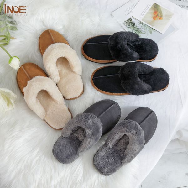 slippers inoe cow suede leather plush fur lined women casual winter half indoor home shoes warm comfortable house leisure flats 230105, Black
slippers inoe cow suede leather plush fur lined women casual winter half indoor home shoes warm comfortable house leisure flats 230105, Black