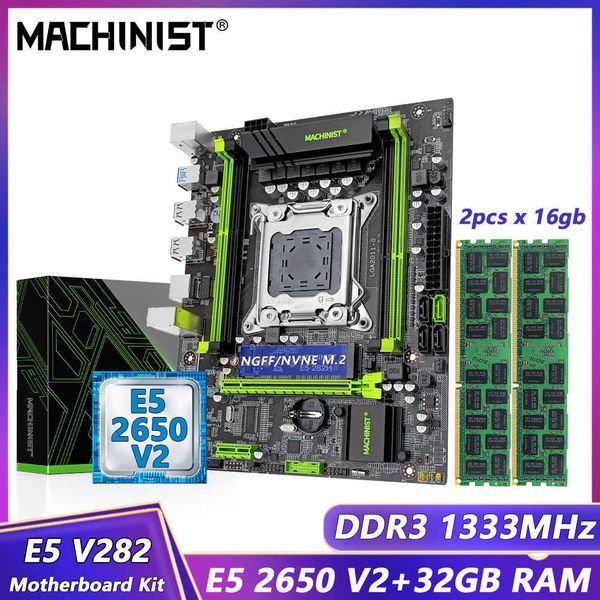 Image of Machinist X79 Motherboard Combo Set With Xeon E5 2650 V2 CPU and 32GB DDR3 RAM Memory LGA 2011 Mainboard Kit Four channel