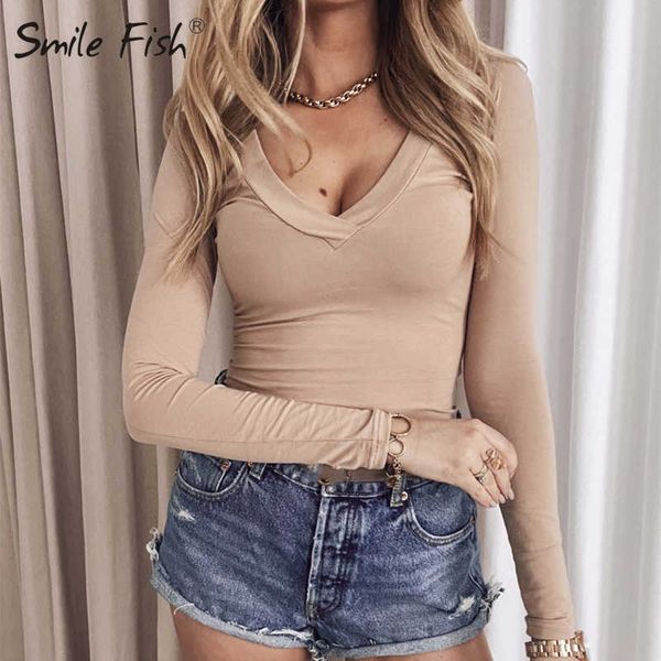 women's t-shirt female fashion black tshirts long sleeve bodycon cotton t-shirt spring tee v-neck jumper casual women pullovers g1042, White
women's t-shirt female fashion black tshirts long sleeve bodycon cotton t-shirt spring tee v-neck jumper casual women pullovers g1042, White