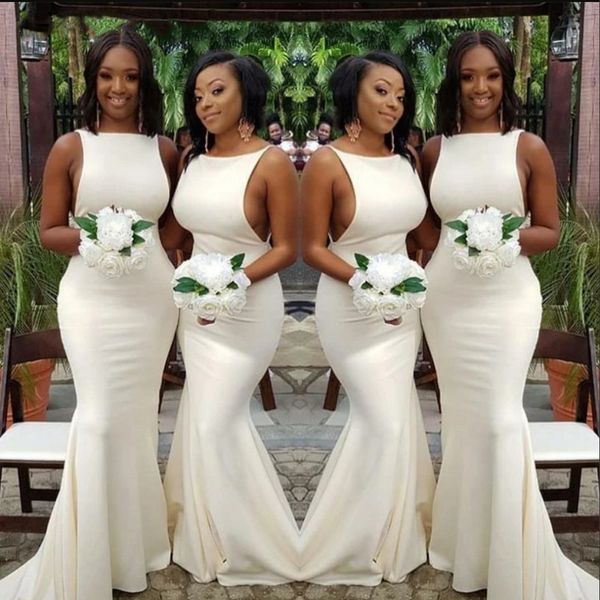 mermaid bridesmaid dresses sleeveless scoop white satin long african black girls wedding party dress women formal gown, White;pink
mermaid bridesmaid dresses sleeveless scoop white satin long african black girls wedding party dress women formal gown, White;pink