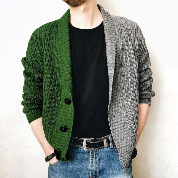 men's sweaters fashion autumn men patchwork knitted cardigan mens trendy allmatch sweater male oversized warm man sweatercoat 230105, White;black
men's sweaters fashion autumn men patchwork knitted cardigan mens trendy allmatch sweater male oversized warm man sweatercoat 230105, White;black