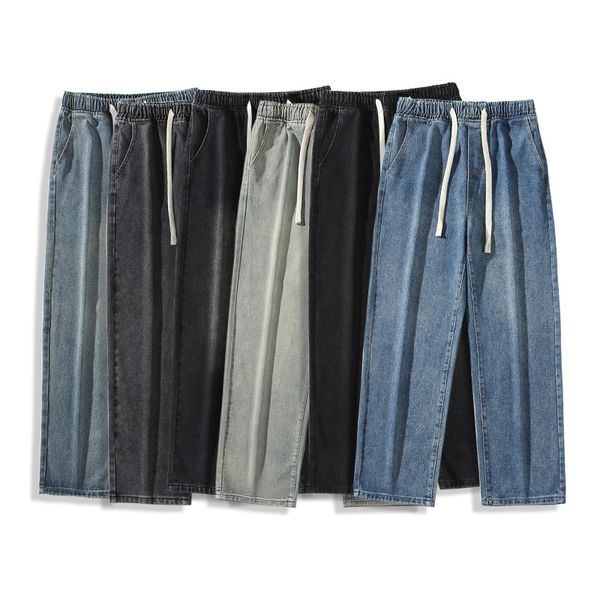 men's jeans american high street do old washed jeans fashion retro elastic waist loose straight trousers, Blue
men's jeans american high street do old washed jeans fashion retro elastic waist loose straight trousers, Blue
