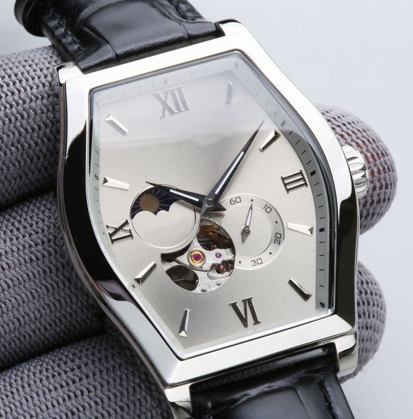 men's luxury automatic watch 40 mm stainless steel case sapphire mirror business waterproof leather erwear designer style fashion sport, Slivery;brown
men's luxury automatic watch 40 mm stainless steel case sapphire mirror business waterproof leather erwear designer style fashion sport, Slivery;brown