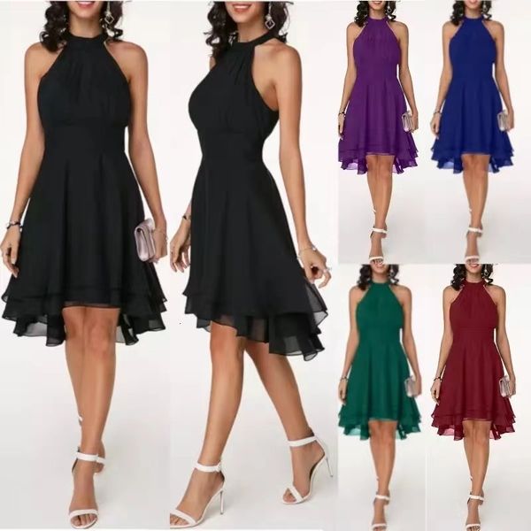 party dresses women's elegant halter sleeveless cropped midi summer chiffon solid color high waist slim fit 230105, White;black
party dresses women's elegant halter sleeveless cropped midi summer chiffon solid color high waist slim fit 230105, White;black