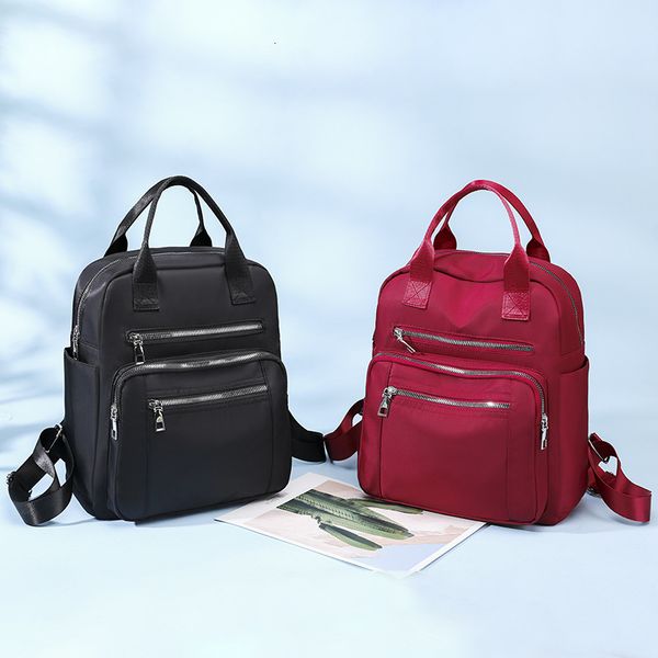 school bags casual oxford backpack women black waterproof nylon for teenage girls fashion travel tote packbag 230106
school bags casual oxford backpack women black waterproof nylon for teenage girls fashion travel tote packbag 230106