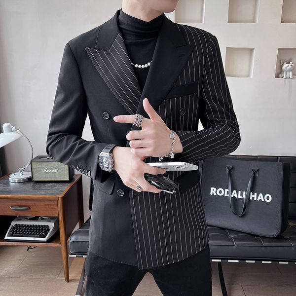 men's suits blazers 2023 stylish hombre chaqueta wedding groom formal social club outfits jacket men stitching contrast big collar 2301, White;black
men's suits blazers 2023 stylish hombre chaqueta wedding groom formal social club outfits jacket men stitching contrast big collar 2301, White;black