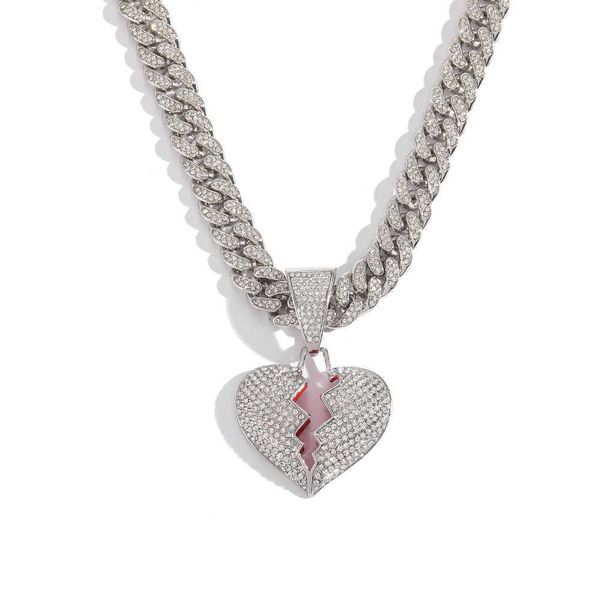fancy bling heartbreak shape pendants hip hop jewelry cuban chain necklace his and her gold couple diamond charm necklace, Silver
fancy bling heartbreak shape pendants hip hop jewelry cuban chain necklace his and her gold couple diamond charm necklace, Silver