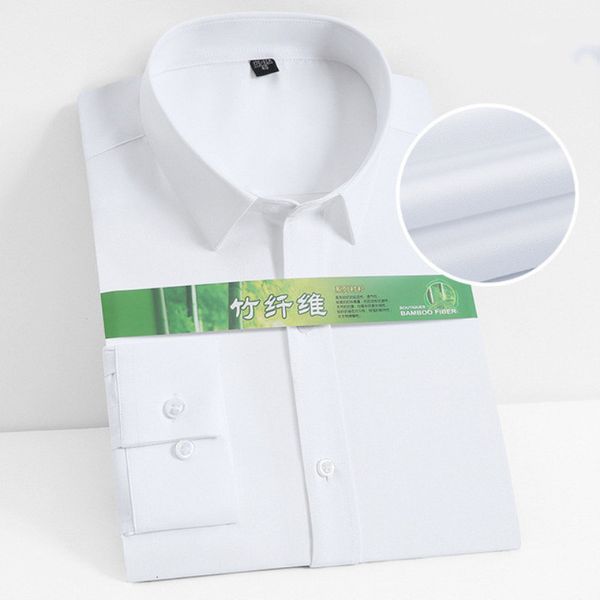 men's casual shirts stretch anti wrinkle dress shirt long sleeve bamboo fiber for men formal social camisas white without pocket 230105, White;black
men's casual shirts stretch anti wrinkle dress shirt long sleeve bamboo fiber for men formal social camisas white without pocket 230105, White;black