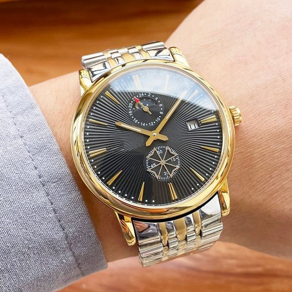 mens watches 42mm automatic mechanical movement wristwatches waterproof business wristwatch montre de luxe watch, Slivery;brown
mens watches 42mm automatic mechanical movement wristwatches waterproof business wristwatch montre de luxe watch, Slivery;brown