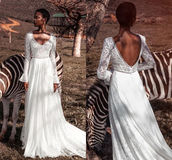 long sleeve bohemian beach a-line wedding dresses 2023 crochet lace floral backless sweep train country boho bridal gowns, White
long sleeve bohemian beach a-line wedding dresses 2023 crochet lace floral backless sweep train country boho bridal gowns, White
