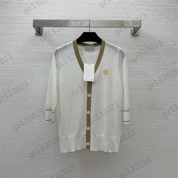 cardigan woman sweater contrasting color striped edge 3/4 sleeve v-neck knitted sweater classic simple designer brand knitwear cardigans swe, White;black
cardigan woman sweater contrasting color striped edge 3/4 sleeve v-neck knitted sweater classic simple designer brand knitwear cardigans swe, White;black