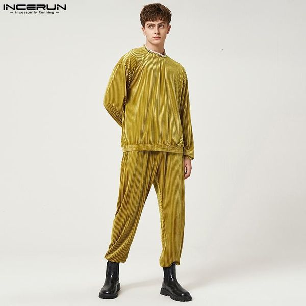 men's tracksuits casual streetwear style set incerun men velvet pit strip bright sets fashion pullover long sleeve pants suit 2 pieces, Gray
men's tracksuits casual streetwear style set incerun men velvet pit strip bright sets fashion pullover long sleeve pants suit 2 pieces, Gray