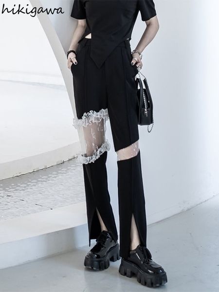 women's pants s harajuku for women bottoms high waist slim straight split trousers y2k clothes patchwork lace hollow out pantalon 23010, Black;white
women's pants s harajuku for women bottoms high waist slim straight split trousers y2k clothes patchwork lace hollow out pantalon 23010, Black;white