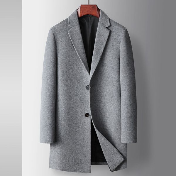 men's wool blds autumn winter coat business casual slim medium long windbreaker highquality solid warm 230106, Black
men's wool blds autumn winter coat business casual slim medium long windbreaker highquality solid warm 230106, Black