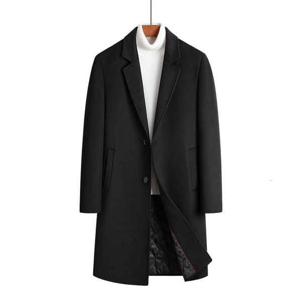 men's wool blends causal long coat autumn winter solid color thick warm en overcoat business streetwear black windbreaker 230106
men's wool blends causal long coat autumn winter solid color thick warm en overcoat business streetwear black windbreaker 230106