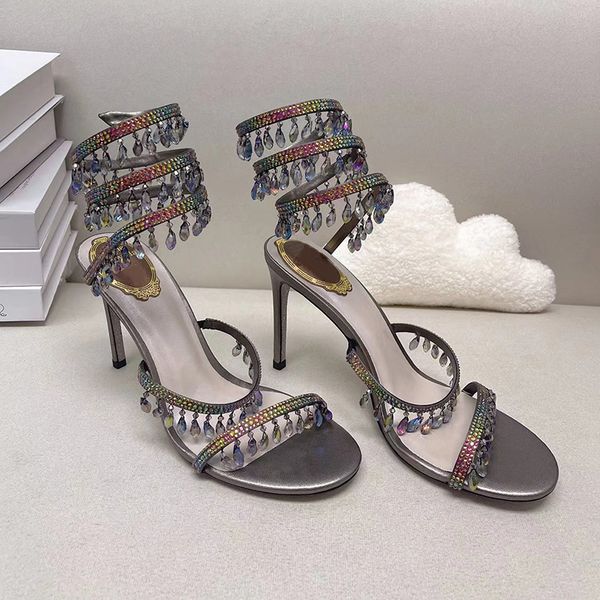 high heel stiletto jewel sandals snake twining elegant sandal rene caovilla crystal gold rhinestone dress shoes silver soles women summer ia, Black
high heel stiletto jewel sandals snake twining elegant sandal rene caovilla crystal gold rhinestone dress shoes silver soles women summer ia, Black