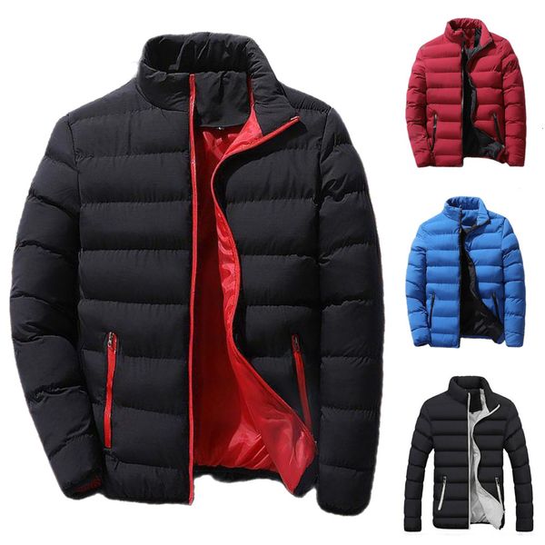 men's jackets solid stand collar male windbreak cotton padded down jacket warm thick men parka winter casual mens outwear coats 230106, Black;brown 
men's jackets solid stand collar male windbreak cotton padded down jacket warm thick men parka winter casual mens outwear coats 230106, Black;brown