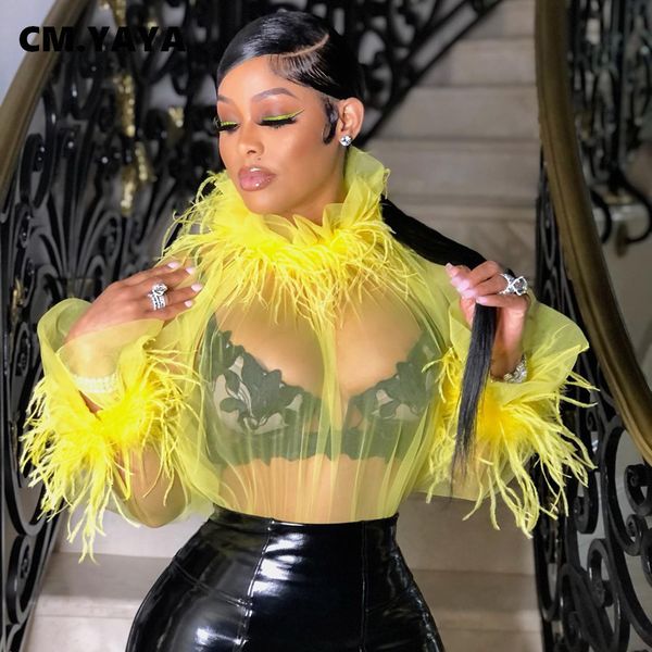 women's vests cm yaya women mesh see though feather patchwork long sleeve blouse summer serxy party clubwear shirt 230105, Black;white
women's vests cm yaya women mesh see though feather patchwork long sleeve blouse summer serxy party clubwear shirt 230105, Black;white