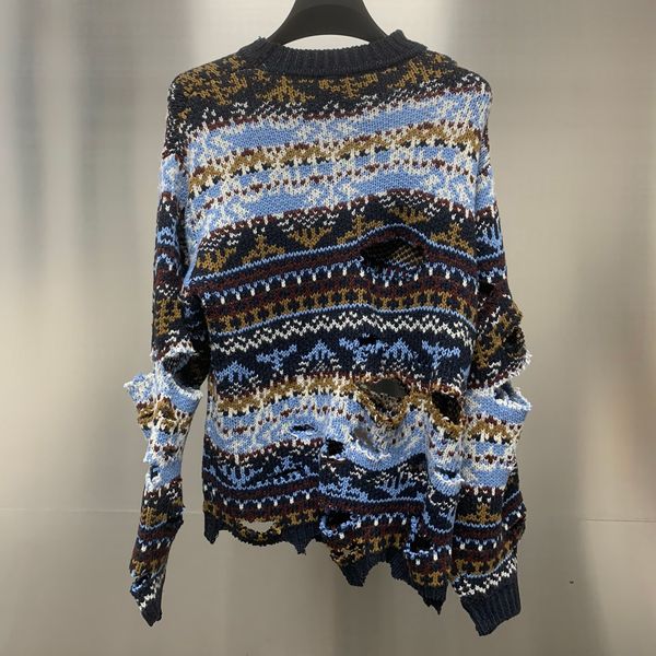 men's sweaters high end trend brand sweater original hole irregular design luxury pullover fashion vintage stripes famous jumper 230105, White;black
men's sweaters high end trend brand sweater original hole irregular design luxury pullover fashion vintage stripes famous jumper 230105, White;black