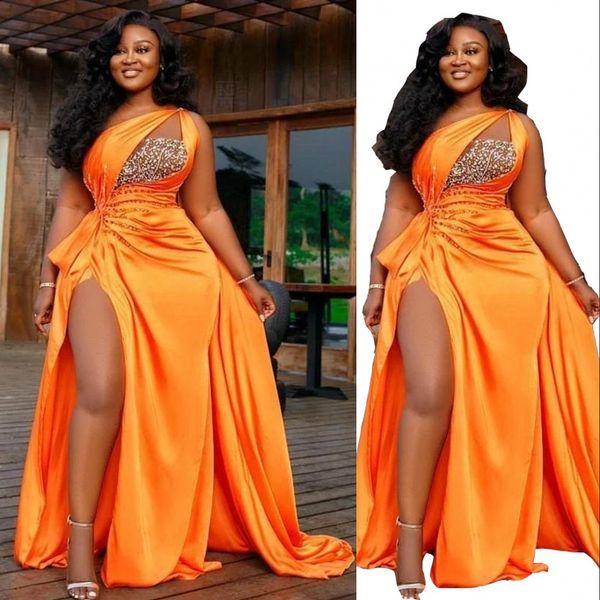 2023 prom dresses orange one shoulder crystal beads a line high side split satin plus size party formal evening gowns, Black
2023 prom dresses orange one shoulder crystal beads a line high side split satin plus size party formal evening gowns, Black