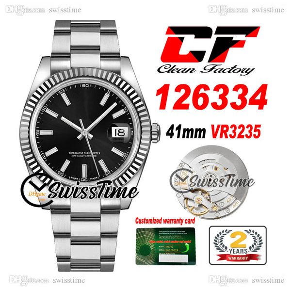 clean cf 126334 date vr3235 automatic mens watch flated bezel black stick dial 904l steel oystersteel bracelet super edition gift same serai, Slivery;brown
clean cf 126334 date vr3235 automatic mens watch flated bezel black stick dial 904l steel oystersteel bracelet super edition gift same serai, Slivery;brown