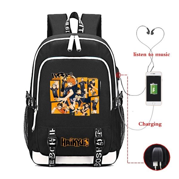 school bags haikyuu usb multifunctional backpack men women casual travel teenager students fashion s 230106
school bags haikyuu usb multifunctional backpack men women casual travel teenager students fashion s 230106
