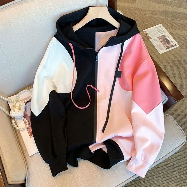 men's hoodies sweatshirt harajuku casual loose jacket patchwork color long sleeve hooded sweatshirt zipper coats lady 230105, Black
men's hoodies sweatshirt harajuku casual loose jacket patchwork color long sleeve hooded sweatshirt zipper coats lady 230105, Black