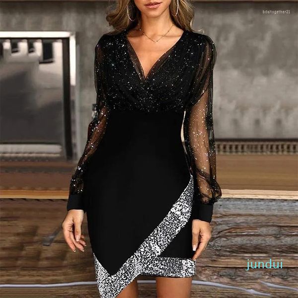 casual dresses 2023 spring elegant women long sleeve dress irregular shiny mesh, Black;gray
casual dresses 2023 spring elegant women long sleeve dress irregular shiny mesh, Black;gray
