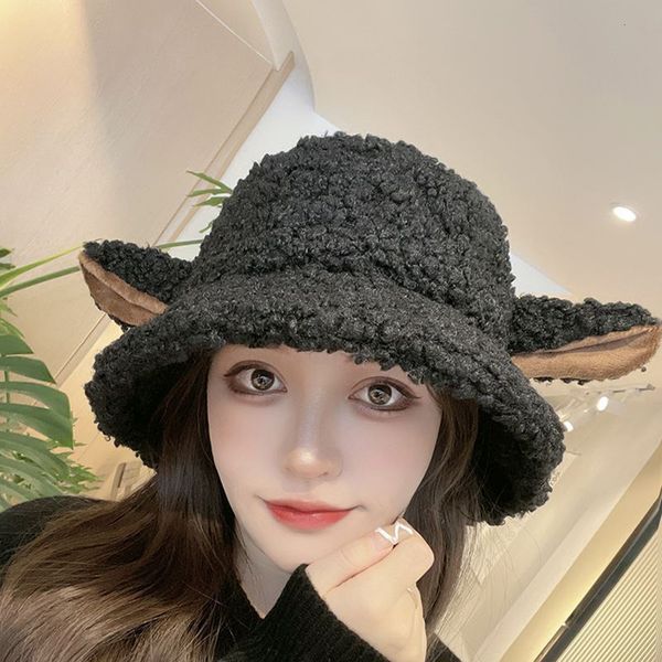 wide brim hats bucket women hat vintage winter sheep ear plush panama for warm faux fur soft female fisherman sun trend 230105, Blue;gray
wide brim hats bucket women hat vintage winter sheep ear plush panama for warm faux fur soft female fisherman sun trend 230105, Blue;gray