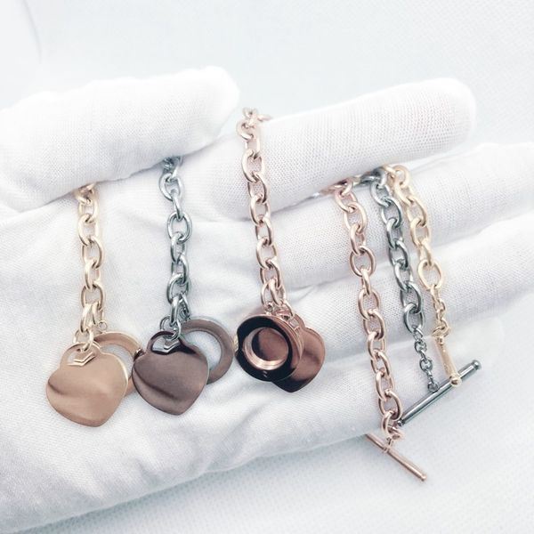 fashion bracelet necklace set t-word high-end 18k gold heart designer couple jewelry gifts 316l stainless steel factory wholesale and retail, Silver
fashion bracelet necklace set t-word high-end 18k gold heart designer couple jewelry gifts 316l stainless steel factory wholesale and retail, Silver
