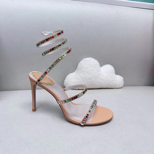 high heel stiletto jewel sandals snake twining elegant sandal rene caovilla crystal gold rhinestone dress shoes silver soles women summer r0, Black
high heel stiletto jewel sandals snake twining elegant sandal rene caovilla crystal gold rhinestone dress shoes silver soles women summer r0, Black