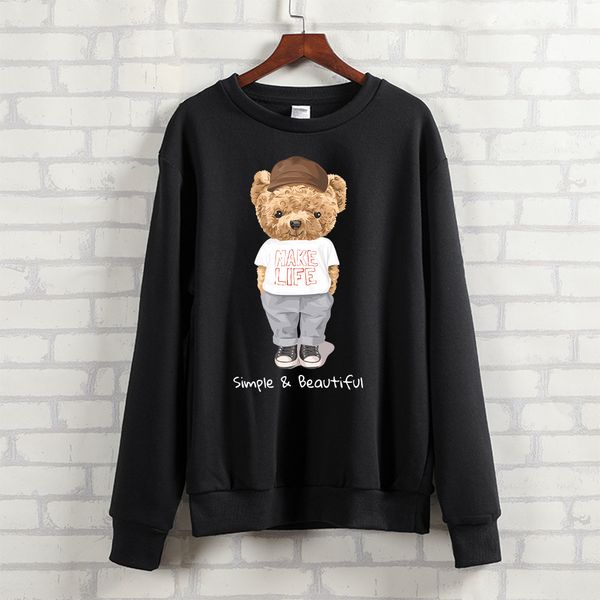 women's hoodies sweatshirts blingpaw teddy bear make life simple beautiful printed crewneck sweatshirt heavy blend loose long sleeve au, Black
women's hoodies sweatshirts blingpaw teddy bear make life simple beautiful printed crewneck sweatshirt heavy blend loose long sleeve au, Black