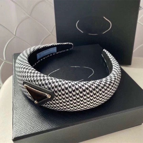 with box fashion headband p letter bird pattern designers headband women classic hairband black white stamp brand hair accessories, Silver
