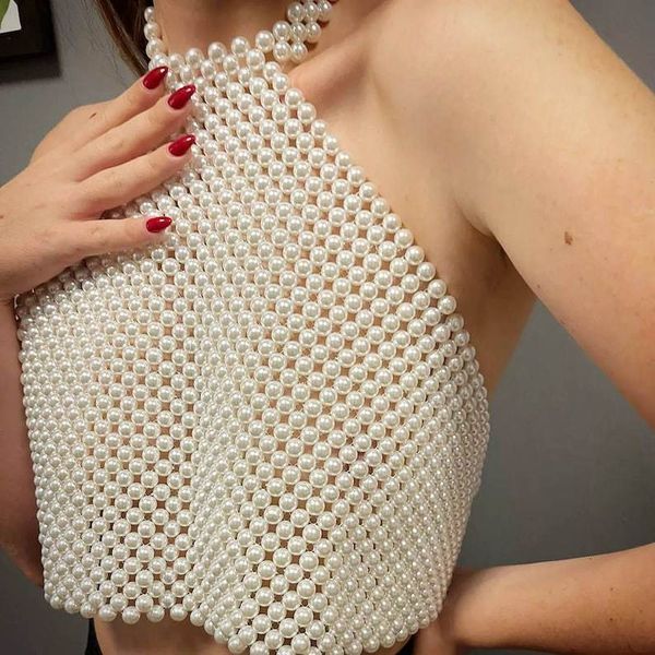 women's tanks camis puloru elegant pearls beads halter vest 2023 chic sleeveless backless halterneck summer crop ank club party street, White
women's tanks camis puloru elegant pearls beads halter vest 2023 chic sleeveless backless halterneck summer crop ank club party street, White