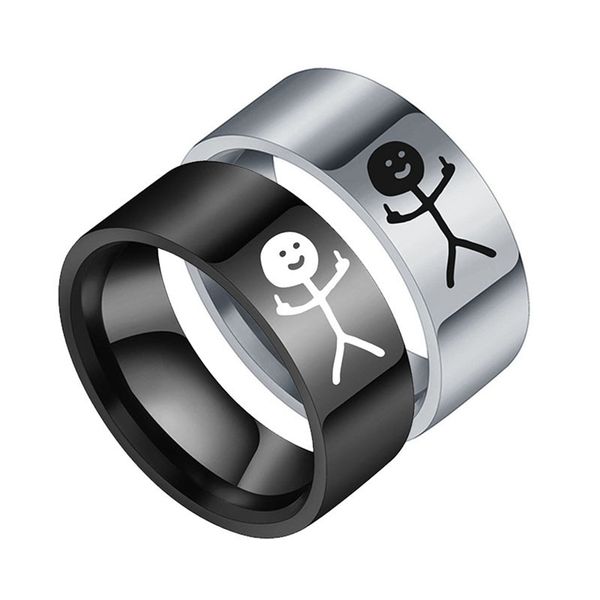 10pcs titanium steel hip hop doodle ring for man simple trend funny middle finger stickman ring for couple party gift jewelry, Silver
10pcs titanium steel hip hop doodle ring for man simple trend funny middle finger stickman ring for couple party gift jewelry, Silver