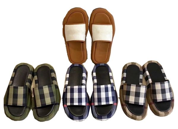 designer women plaid pattern slippers woman striped brown elegant leather sliders white platform brown sandal thick bottom couple models wit, Black
designer women plaid pattern slippers woman striped brown elegant leather sliders white platform brown sandal thick bottom couple models wit, Black