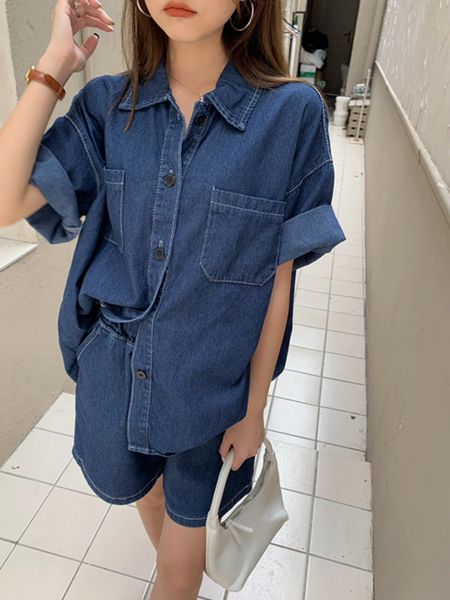women's two piece pants summer women set casual shorts and blouses fashion two-piece sets matching outfits loose denim ensemble femme 2, White
women's two piece pants summer women set casual shorts and blouses fashion two-piece sets matching outfits loose denim ensemble femme 2, White