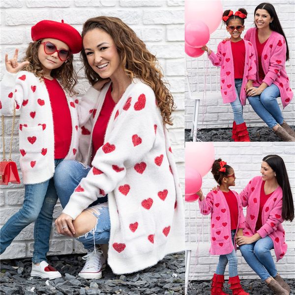 clothing sets mother and daughter cardigan family matching valentine's day long sleeve open front heart sweater with pockets autumn coa, White
clothing sets mother and daughter cardigan family matching valentine's day long sleeve open front heart sweater with pockets autumn coa, White