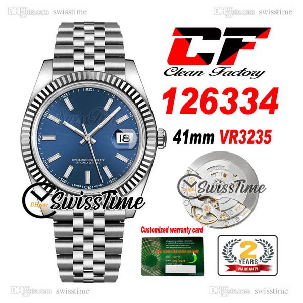 clean cf 126334 date vr3235 automatic mens watch flated bezel blue stick dial 904l steel case jubileesteel bracelet super edition gift same, Slivery;brown
clean cf 126334 date vr3235 automatic mens watch flated bezel blue stick dial 904l steel case jubileesteel bracelet super edition gift same, Slivery;brown